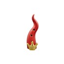 Cornetto rosso in ceramica da appoggio con luce led.MIS.6X4,5 H 14,5CM