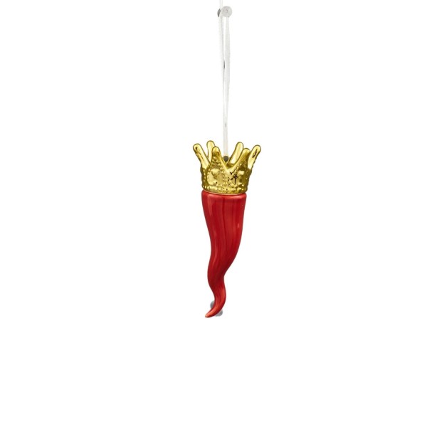 Cornetto rosso in ceramica da appendere.MIS.4X H.12CM
