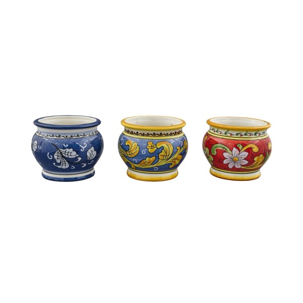Cachepot ceramica decoro floreale.ASS.3 DIAM.7 H.6CM