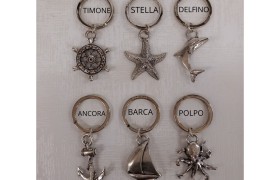 P/chiavi in ottone bagno argento.H.4CM il ciondolo.MADE IN ITALY