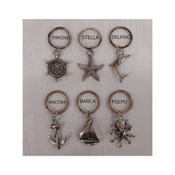 P/chiavi in ottone bagno argento.H.4CM il ciondolo.MADE IN ITALY