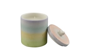 Candela multicolor con coperchio.GR.130  diam. 7 h 9.5