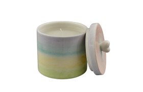 Candela multicolor con coperchio.GR.240 diam. 9 h 11