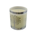 Candela vetro con decoro albero.DIAM.6,5 H.8CM GR.150