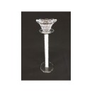 Candeliere vetro tondo con brillantini.H.23CM