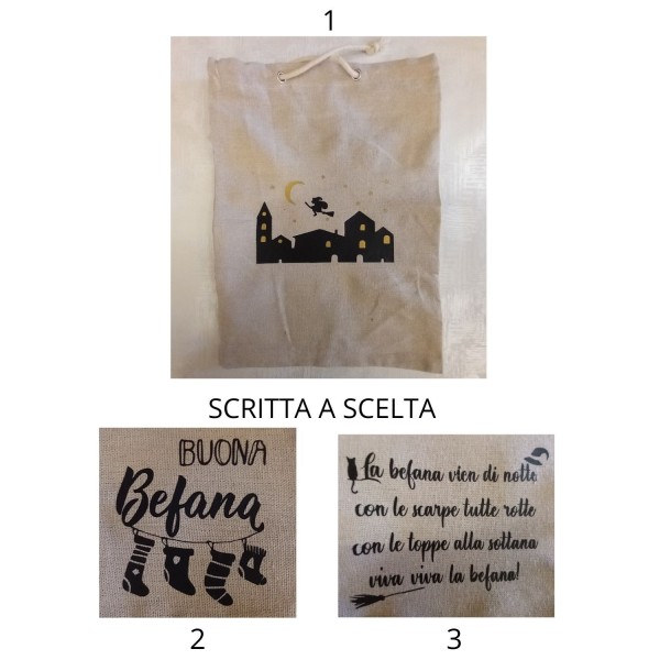 Sacchetto cotone Befana.MIS.25X33CM