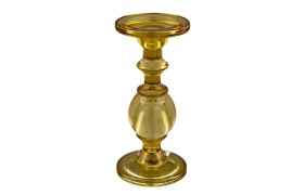 Candeliere vetro bombato AMBRA.H.25CM