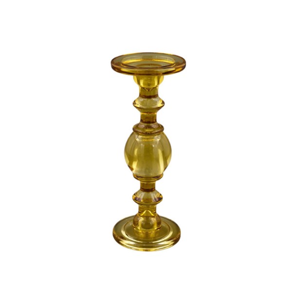 Candeliere vetro bombato AMBRA.H.30CM
