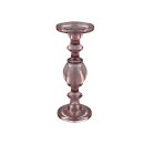 Candeliere vetro bombato ROSA ANTICO H.30CM