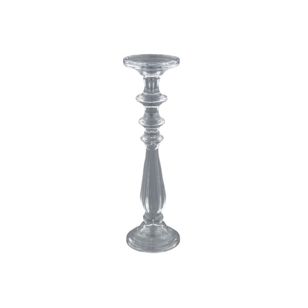 Candeliere vetro a righe H.35,5 TRASPARENTE
