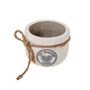 P/piante ceramica con frase e nastro yuta.DIAM.9.5 H.8.5 CM