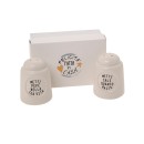 Sale e pepe ceramica,scatola compresa.H.6 CM