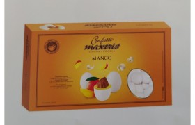 Mandorla tostata ricoperta da cioccolato bianco al gusto mango e da un sottile strato di zucchero.GR.1000