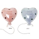 Cuore da appendere in ceramica con luce led.CM.9
