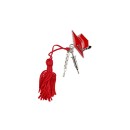 Ciondolo zama tocco/medicina con nappa rossa.CM.3,5