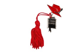 Ciondolo zama tocco/legge con nappa rossa.CM.3,5