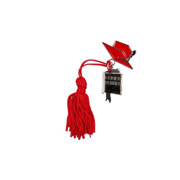 Ciondolo zama tocco/legge con nappa rossa.CM.3,5