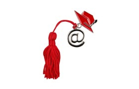 Ciondolo zama tocco/informatica con nappa rossa.CM.3,5