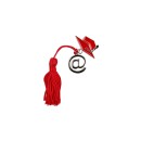 Ciondolo zama tocco/informatica con nappa rossa.CM.3,5
