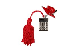 Ciondolo zama tocco/economia con nappa rossa.CM.3,5