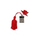 Ciondolo zama tocco/economia con nappa rossa.CM.3,5