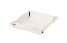 Cesto quadrato in similpelle BIANCO.MIS.14X14 CM