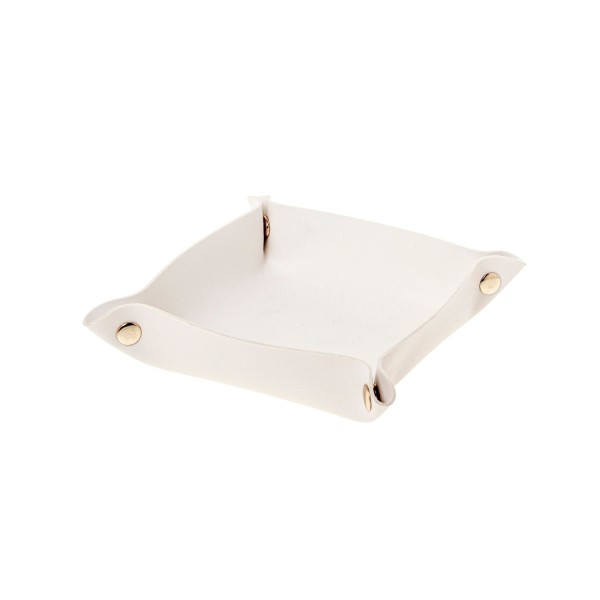 Cesto quadrato in similpelle BIANCO.MIS.14X14 CM