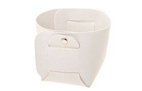 Cesto secchiello in similpelle BIANCO.MIS.12X H11CM