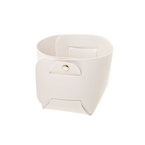 Cesto secchiello in similpelle BIANCO.MIS.12X H11CM