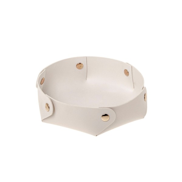Cesto tondo in similpelle BIANCO.DIAM.18CM