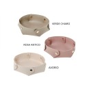 Cesto tondo in similpelle.DIAM.18CM SI VENDE ASSORTITO NEI 3COLORI