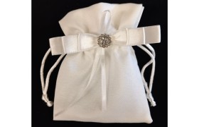 Sacchetto tessuto con applicazione diamante.MIS.9X11CM