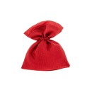 Sacchetto tessuto rosso bordato.MIS.10X12CM