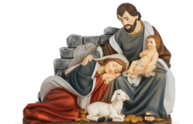 Sacra famiglia resina sdraiata.MIS.18,8X8,8CM H15,3CM