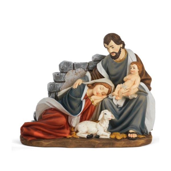 Sacra famiglia resina sdraiata.MIS.24X11,3 H19,2CM