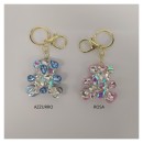 P/chiavi orso in similpelle con applicazioni gocce plastica. .MIS.5X5,5CM