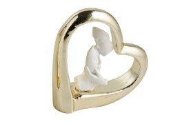 Cuore piccolo colore oro con coppia NEW ART. 6.5 x 5.5 c / scatola