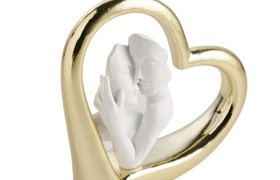 Cuore grande colore oro con coppia NEW ART. 13X12 c / scatola
