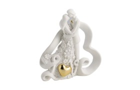 Coppia cuore stilizzata piccola.H 9 x 9.5 c/scatola