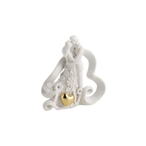 Coppia cuore stilizzata piccola.H 9 x 9.5 c/scatola