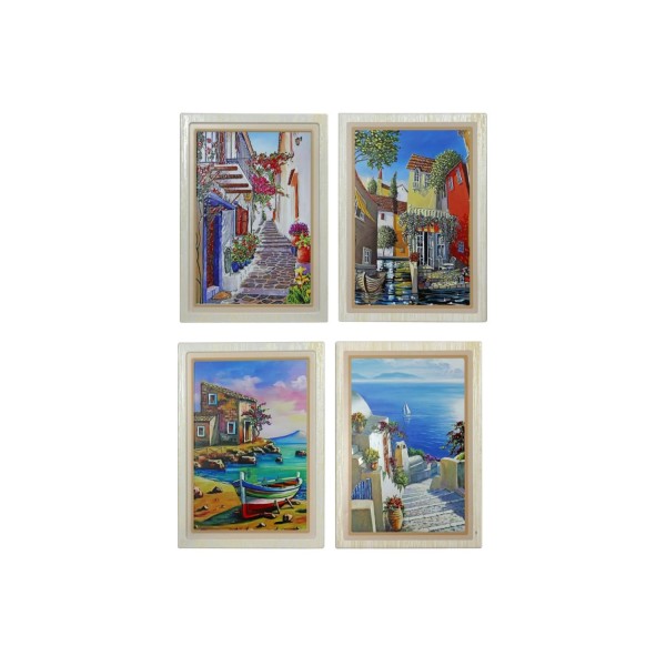 Quadro in metallo con paesaggi.ASS.4 MIS.25X32 CM