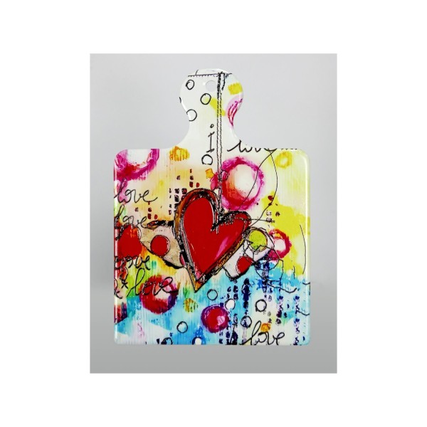 Sottopentola ceramica decoro cuori.MIS.13,5X19CM