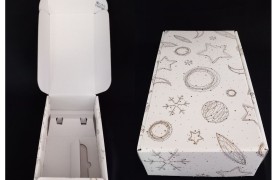 Scatola 2 bottiglie cartoncino decoro universo.MIS.34X18,5 H9CM