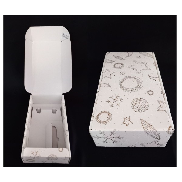 Scatola 2 bottiglie cartoncino decoro universo.MIS.34X18,5 H9CM