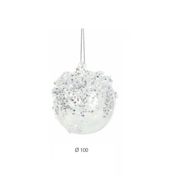 Sfera vetro frozen da appendere.DIAM.10CM
