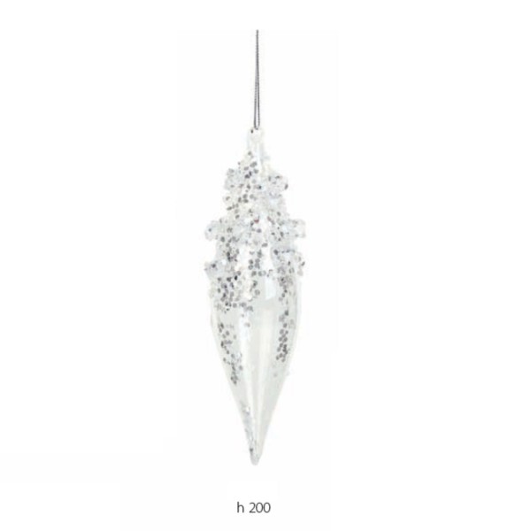 Goccia vetro frozen da appendere.H20CM