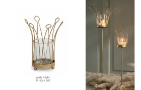 P/t light metallo colore oro.DIAM.16 H20CM