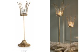 P/t light metallo colore oro.DIAM.11 H35,5CM