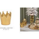 P/candela colore oro in resina.DIAM.11,5 H11,5CM