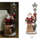 Babbo Natale lampione in poliresina e luci led.H46,5CM